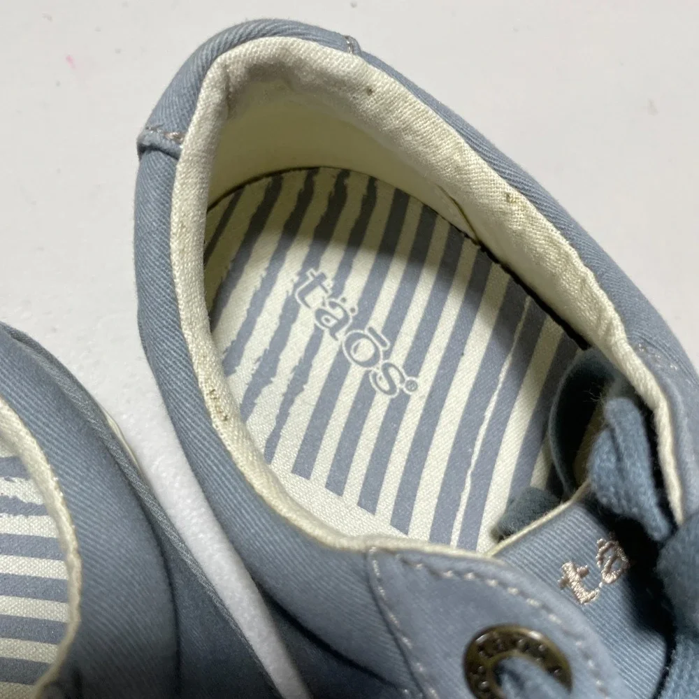 Taos 8.5 Sneaker Moc Star Canvas Greyish / Blue Distressed Finish Slight Wear‎